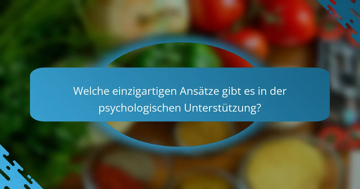 Welche einzigartigen Ansätze gibt es in der psychologischen Unterstützung?