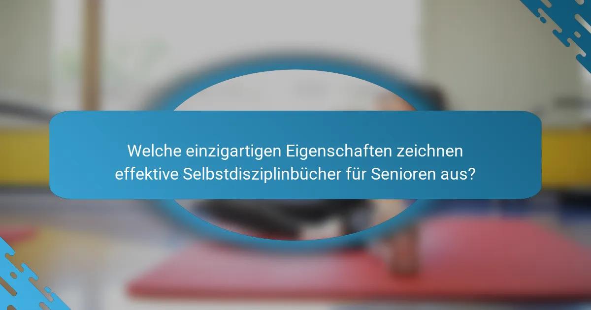 Welche einzigartigen Eigenschaften zeichnen effektive Selbstdisziplinbücher für Senioren aus?