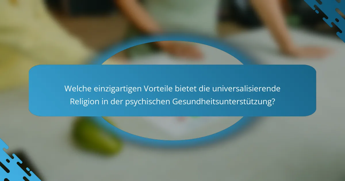 Welche einzigartigen Vorteile bietet die universalisierende Religion in der psychischen Gesundheitsunterstützung?