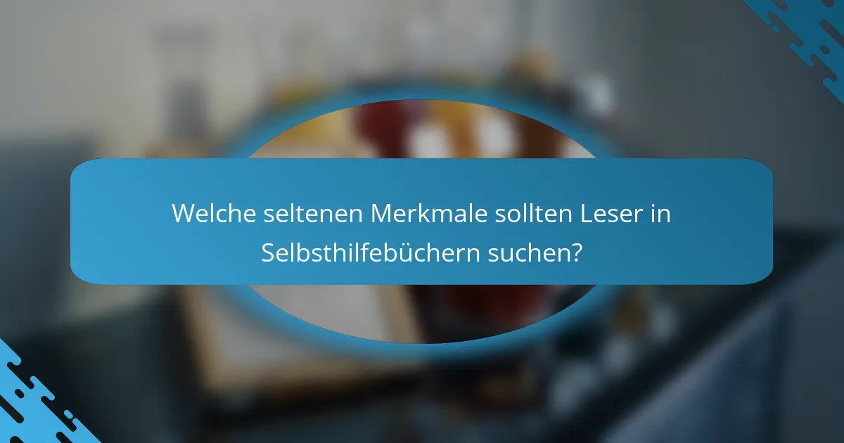 Welche seltenen Merkmale sollten Leser in Selbsthilfebüchern suchen?